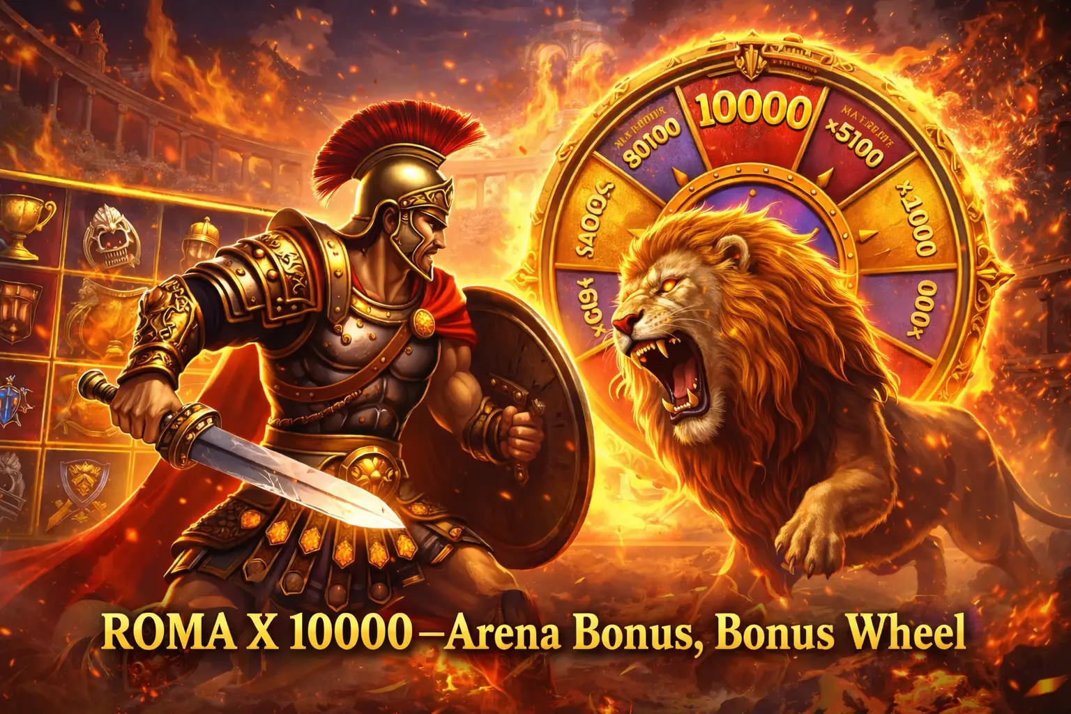 ROMA X 10000 Slot Review – Bonus Wheel, Arena Battles and 10000x Max Win