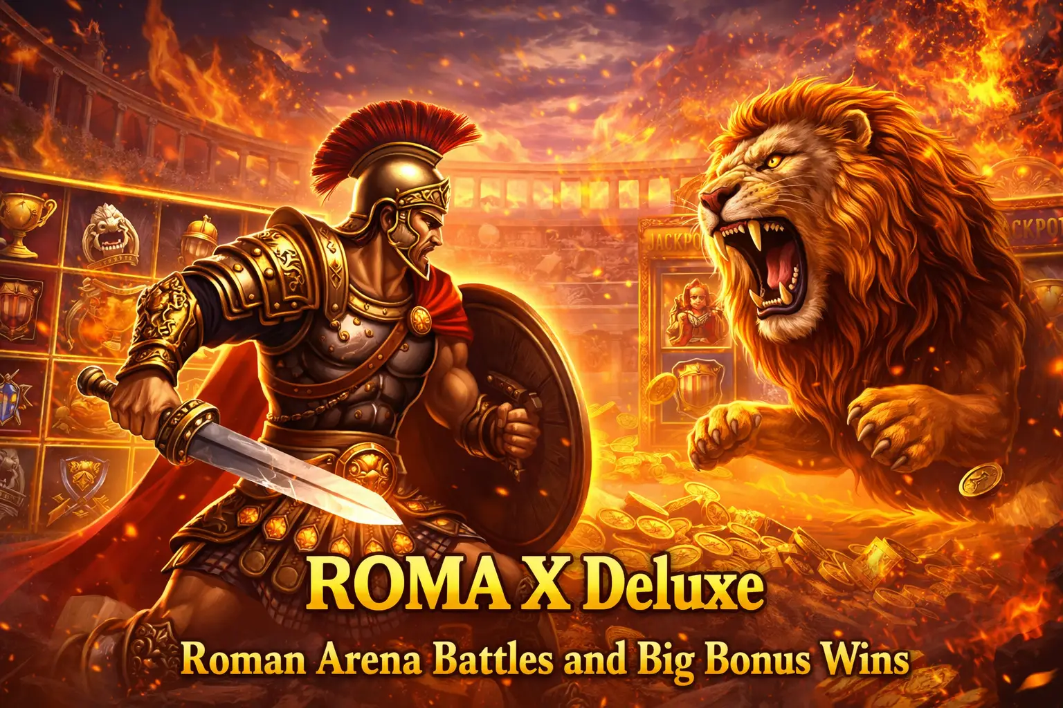 ROMA X Deluxe Slot Review – Roman Arena Battles and Big Bonus Wins