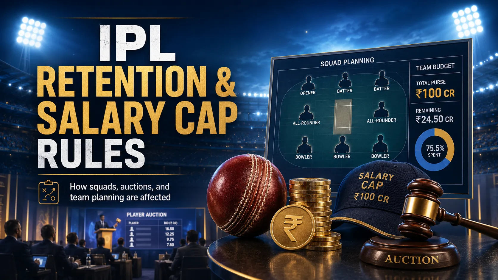 BCCI IPL Retention and Salary Cap Rules Explained
