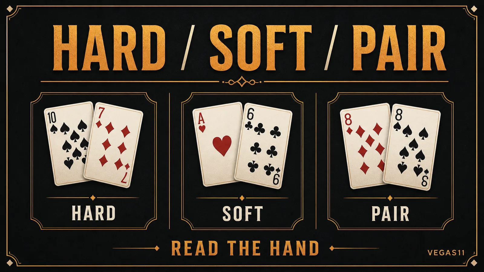 Blackjack hard soft and pair hand examples