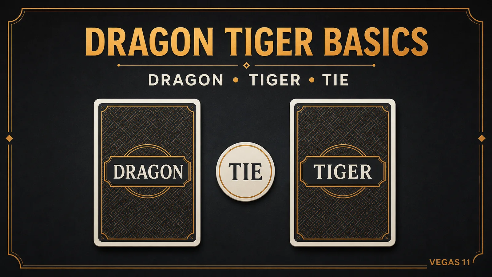 Educational Dragon Tiger rules graphic for the three main bets