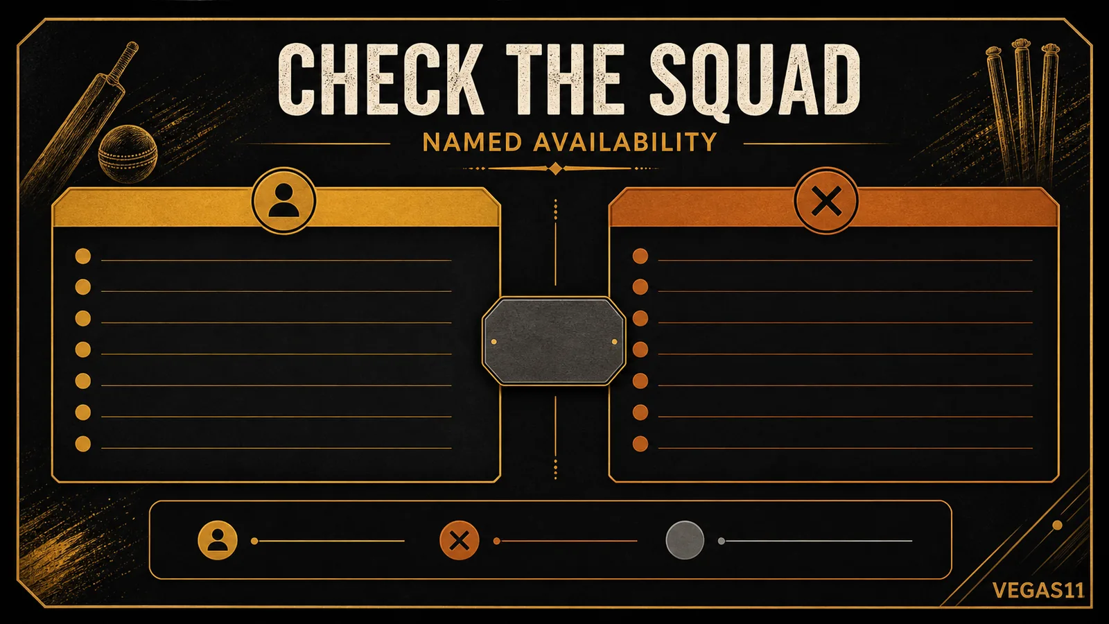 Cricket availability graphic explaining squad and league commitments