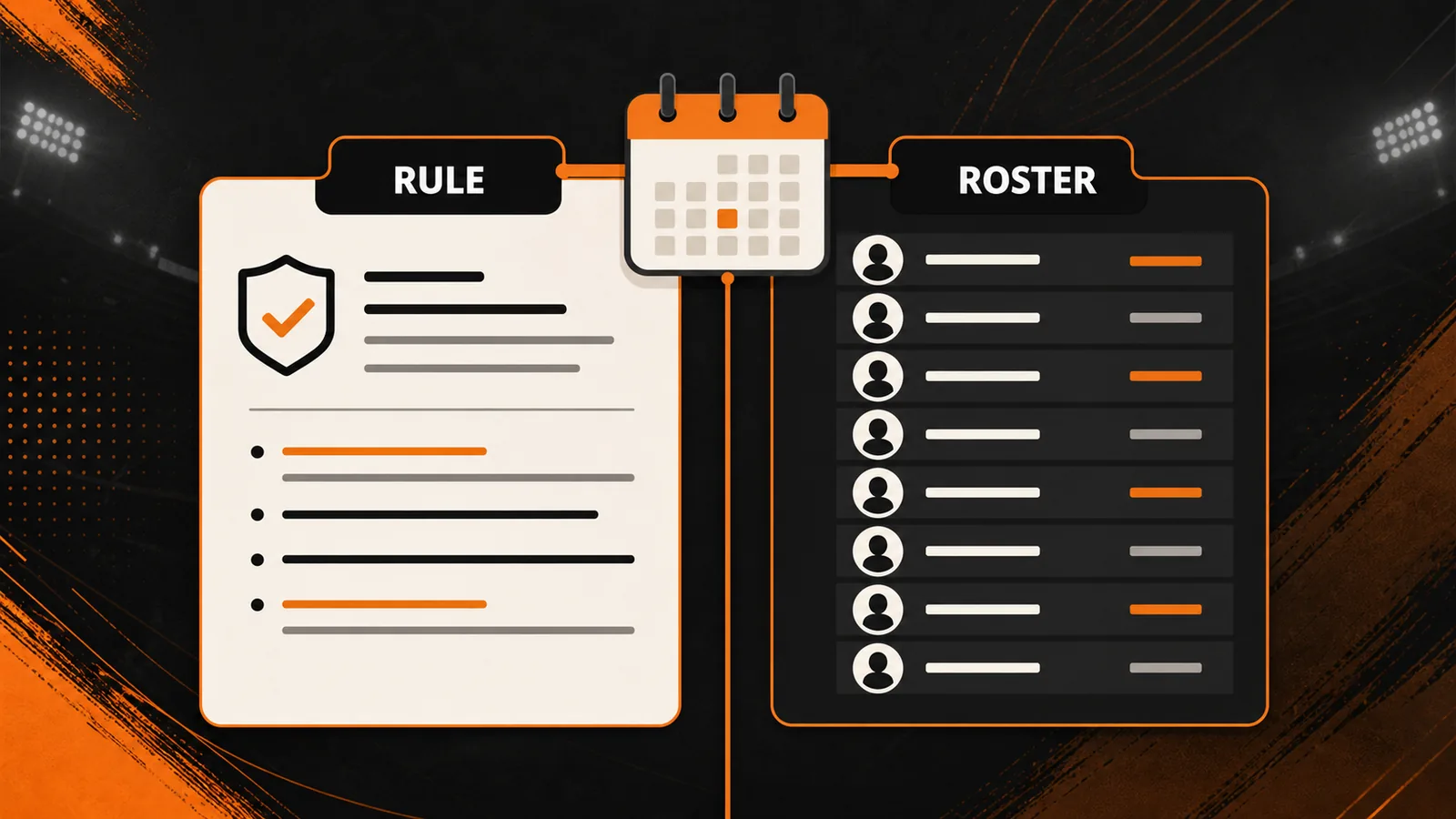 Roster and rules comparison graphic for IPL player retention context