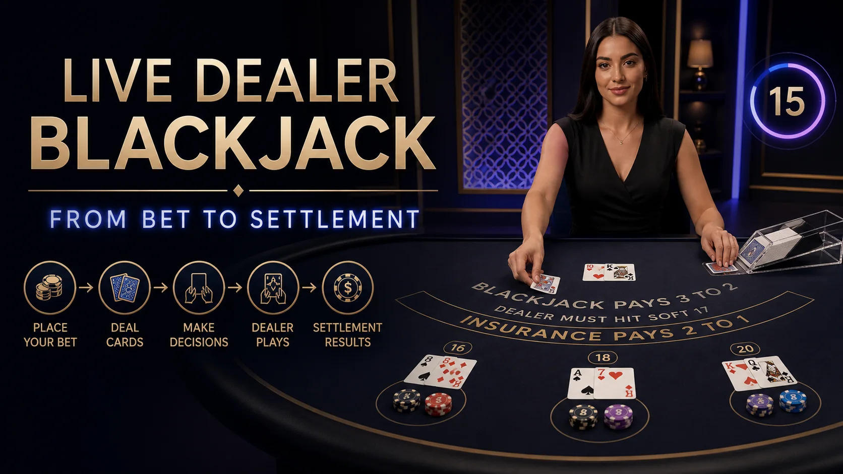 Live Dealer Blackjack: Betting Windows, Dealing and Settlement