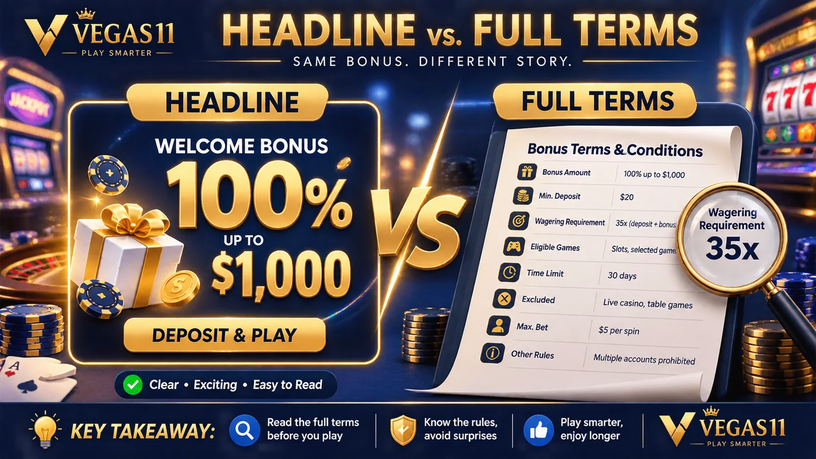 How to Read Casino Bonus Terms Before You Opt In checklist graphic