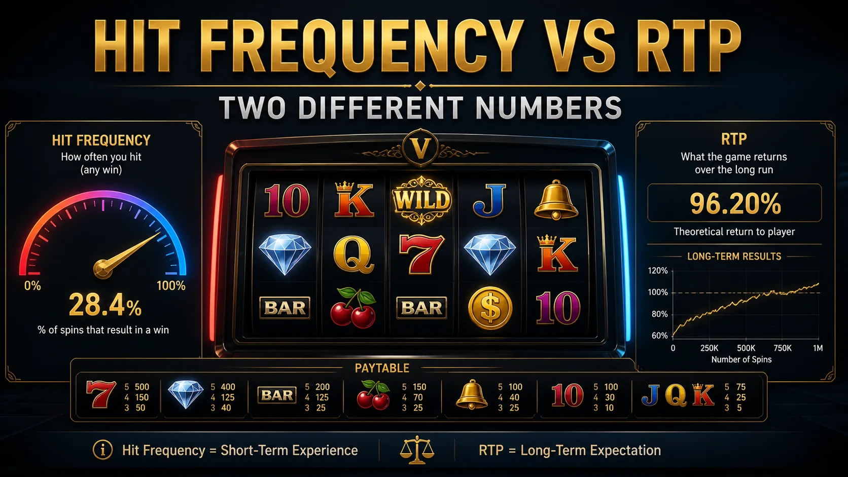 Slot Hit Frequency vs RTP: What the Two Numbers Mean