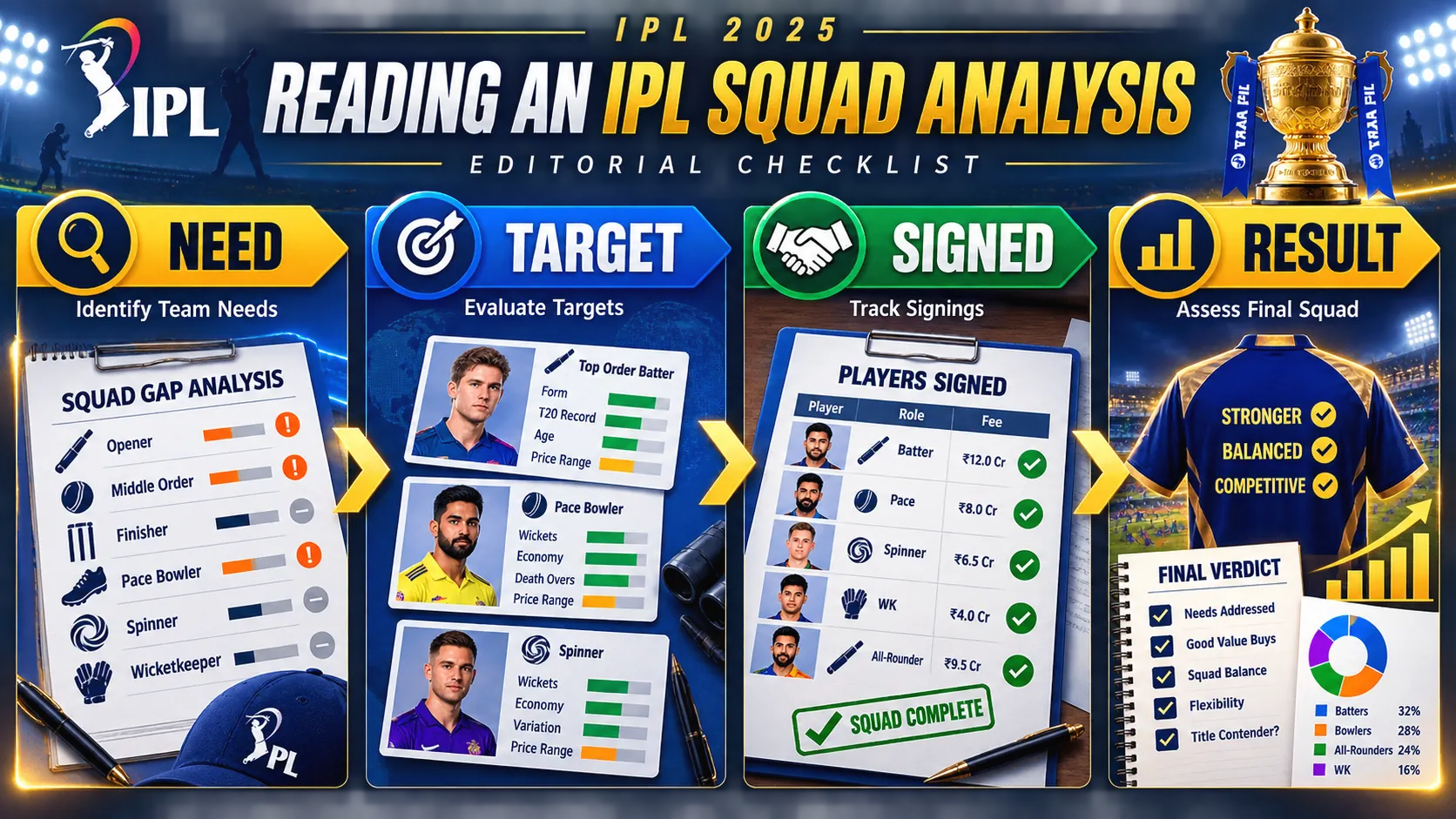 Sunrisers Hyderabad's squad needs discussed before IPL 2025 checklist graphic