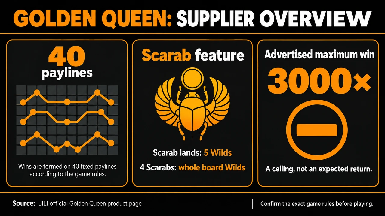 Golden Queen: Scarab Wilds and the 40-Payline Overview