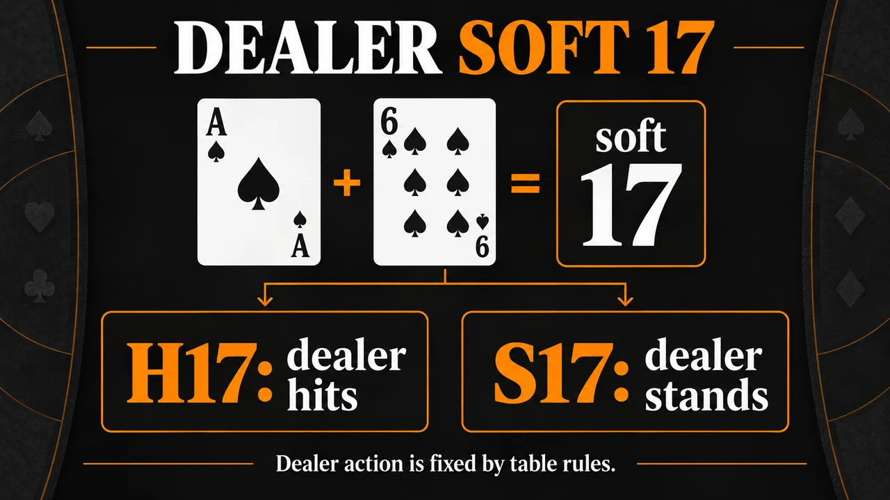Blackjack Soft 17: When the Dealer Must Hit or Stand — illustrated rule summary