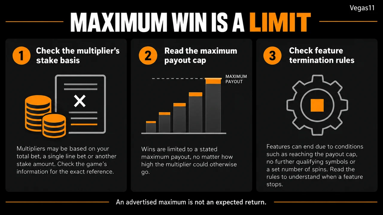 Slot Maximum Win vs Payout Cap: Read the Limit in the Right Units — illustrated rule summary